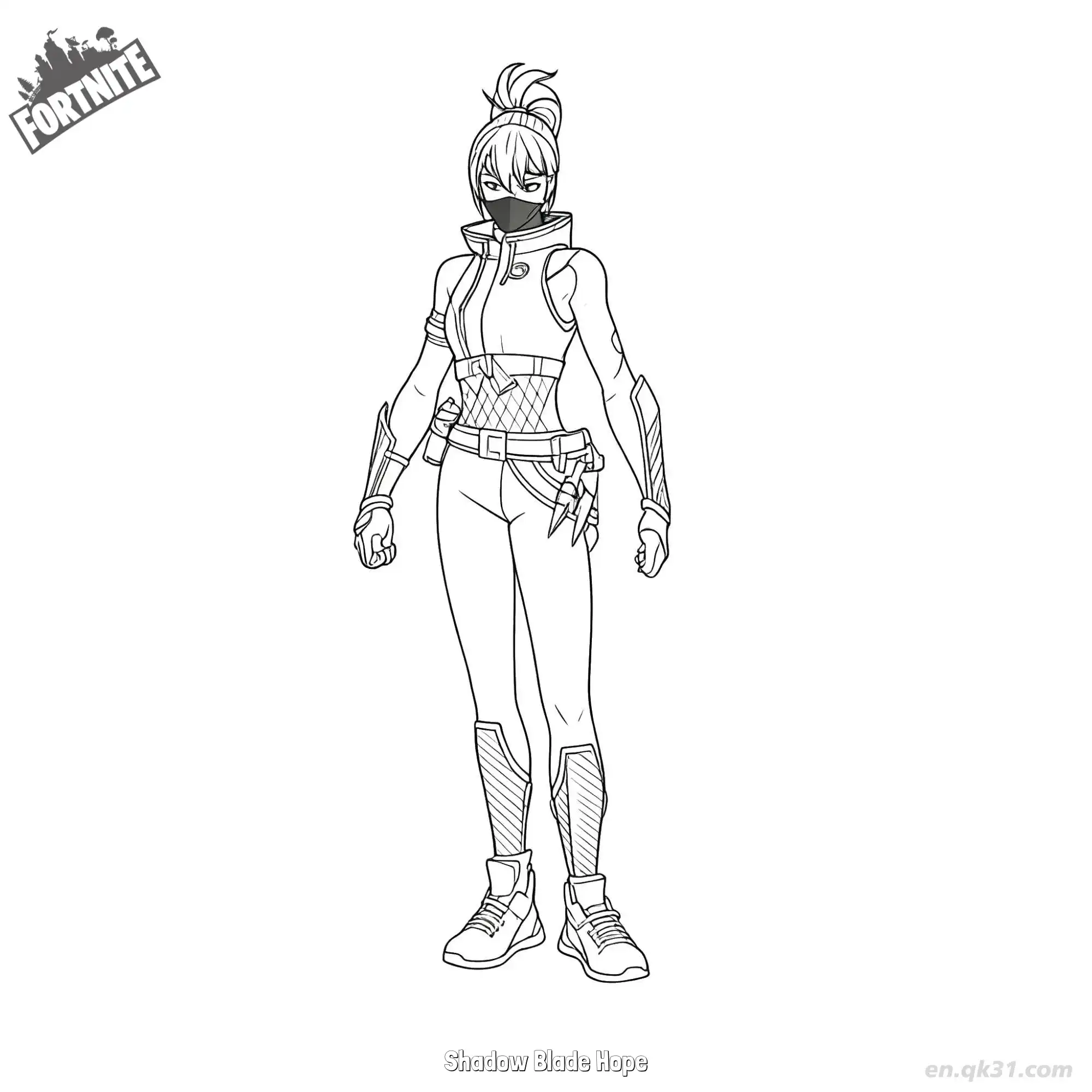 免费 影刃希望 03简笔画 素描 涂鸦 - 免费可打印堡垒之夜 下载PDF 简笔画涂色页